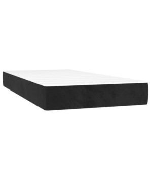 Saltea cu arcuri buzunar, fermitate medie, negru, 80x200x20 cm, catifea - WOODBB3183