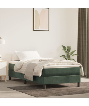 Saltea cu arcuri buzunar, fermitate medie, verde închis, 80x200x20 cm, catifea - WOODBB3184