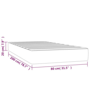 Saltea cu arcuri buzunar, fermitate medie, roz, 80x200x20 cm, catifea - WOODBB3186
