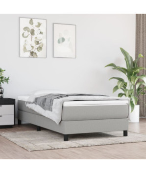 Saltea cu arcuri buzunar, fermitate medie, gri deschis, 90x190x20 cm, textil - WOODBB3187