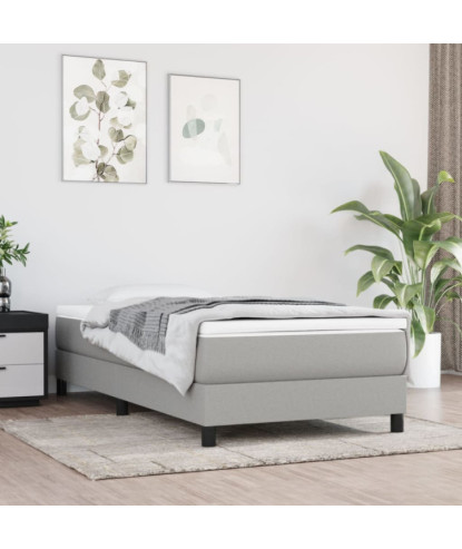 Saltea cu arcuri buzunar, fermitate medie, gri deschis, 90x190x20 cm, textil - WOODBB3187