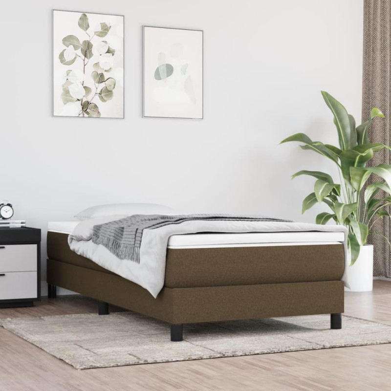 Saltea cu arcuri buzunar, fermitate medie, maro închis, 90x190x20 cm, textil - WOODBB3190