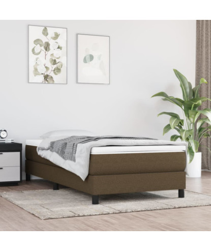 Saltea cu arcuri buzunar, fermitate medie, maro închis, 90x190x20 cm, textil - WOODBB3190