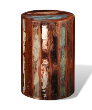 Taburet, lemn reciclat, cu aspect antichizat - WOODBB335
