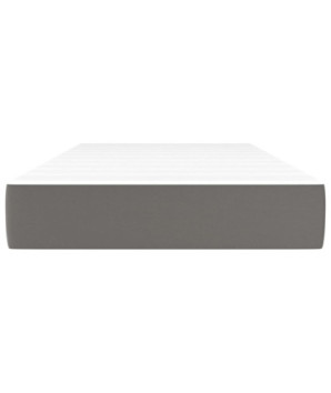 Saltea cu arcuri buzunar, fermitate medie, gri, 90x190x20 cm, piele ecologică - WOODBB3196