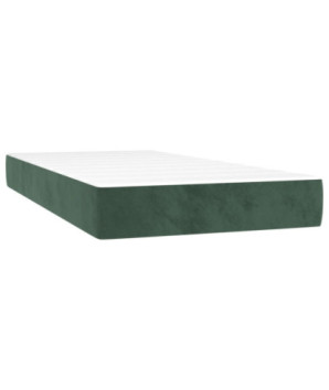 Saltea cu arcuri buzunar, fermitate medie, verde închis, 90x190x20 cm, catifea - WOODBB3201