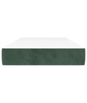 Saltea cu arcuri buzunar, fermitate medie, verde închis, 90x190x20 cm, catifea - WOODBB3201