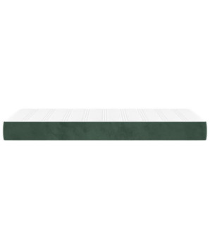 Saltea cu arcuri buzunar, fermitate medie, verde închis, 90x190x20 cm, catifea - WOODBB3201
