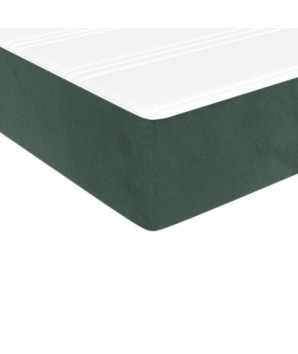 Saltea cu arcuri buzunar, fermitate medie, verde închis, 90x190x20 cm, catifea - WOODBB3201