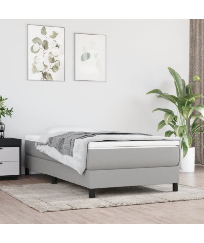 Saltea cu arcuri buzunar, fermitate medie, gri deschis, 90x200x20 cm, textil - WOODBB3204