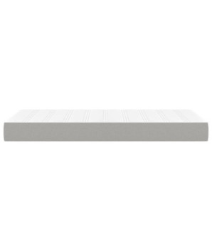 Saltea cu arcuri buzunar, fermitate medie, gri deschis, 90x200x20 cm, textil - WOODBB3204