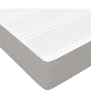 Saltea cu arcuri buzunar, fermitate medie, gri deschis, 90x200x20 cm, textil - WOODBB3204