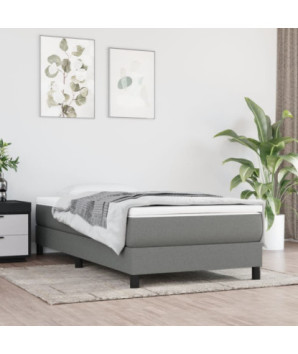 Saltea cu arcuri buzunar, fermitate medie, gri închis, 90x200x20 cm, textil - WOODBB3205