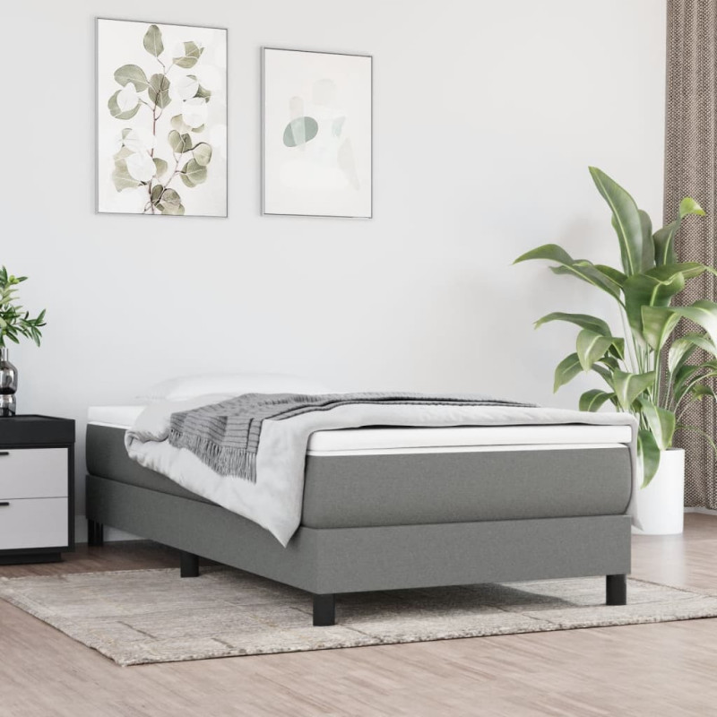 Saltea cu arcuri buzunar, fermitate medie, gri închis, 90x200x20 cm, textil - WOODBB3205