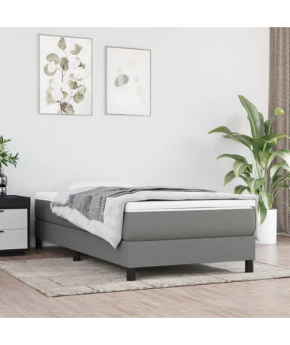 Saltea cu arcuri buzunar, fermitate medie, gri închis, 90x200x20 cm, textil - WOODBB3205