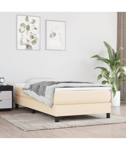 Saltea cu arcuri buzunar, fermitate medie, crem, 90x200x20 cm, textil - WOODBB3209