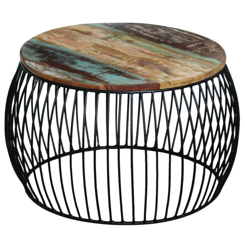 Măsuță cafea vintage, din lemn masiv reciclat, rotundă, 68x37 cm, handmade Măsuță cafea vintage, din lemn masiv reciclat, rotundă, 68x37 cm, handmade