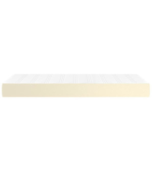 Saltea cu arcuri buzunar, fermitate medie, crem, 90x200x20 cm, piele ecologică - WOODBB3213