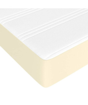 Saltea cu arcuri buzunar, fermitate medie, crem, 90x200x20 cm, piele ecologică - WOODBB3213
