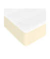 Saltea cu arcuri buzunar, fermitate medie, crem, 90x200x20 cm, piele ecologică - WOODBB3213