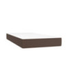 Saltea cu arcuri buzunar, fermitate medie, maro, 90x200x20 cm, piele ecologică - WOODBB3214