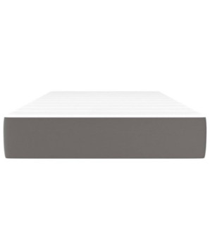 Saltea cu arcuri buzunar, fermitate medie, gri, 90x200x20 cm, piele ecologică - WOODBB3215