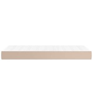 Saltea cu arcuri buzunar, fermitate medie, cappuccino, 90x200x20 cm, piele eco - WOODBB3216
