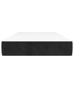 Saltea cu arcuri buzunar, fermitate medie, negru, 90x200x20 cm, catifea - WOODBB3219