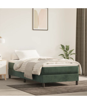 Saltea cu arcuri buzunar, fermitate medie, verde închis, 90x200x20 cm, catifea - WOODBB3220