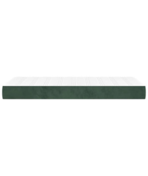Saltea cu arcuri buzunar, fermitate medie, verde închis, 90x200x20 cm, catifea - WOODBB3220