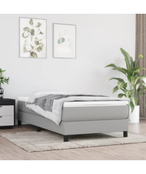 Saltea cu arcuri buzunar, fermitate medie, gri deschis, 100x200x20 cm, textil - WOODBB3223