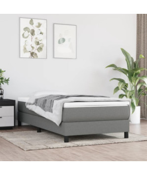 Saltea cu arcuri buzunar, fermitate medie, gri închis, 100x200x20 cm, textil - WOODBB3224