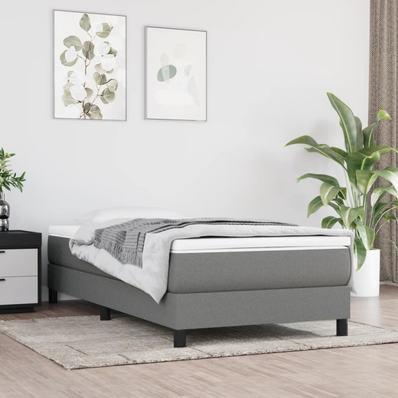 Saltea cu arcuri buzunar, fermitate medie, gri închis, 100x200x20 cm, textil - WOODBB3224