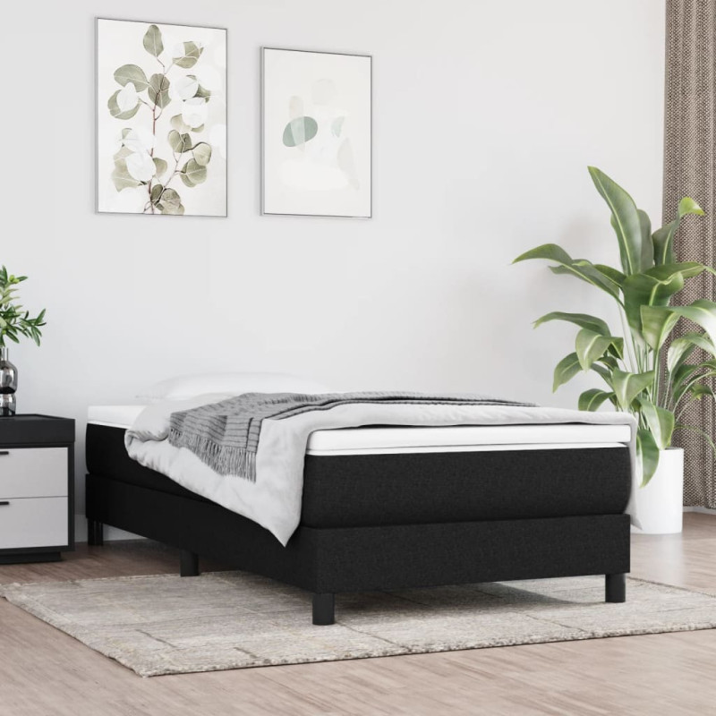 Saltea cu arcuri buzunar, fermitate medie, negru, 100x200x20 cm, textil - WOODBB3225