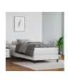 Saltea cu arcuri buzunar, fermitate medie, alb, 100x200x20 cm, piele ecologică - WOODBB3231