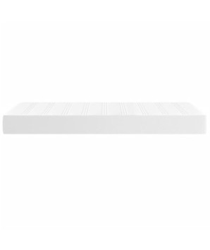 Saltea cu arcuri buzunar, fermitate medie, alb, 100x200x20 cm, piele ecologică - WOODBB3231