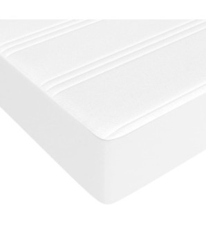 Saltea cu arcuri buzunar, fermitate medie, alb, 100x200x20 cm, piele ecologică - WOODBB3231