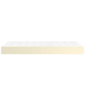 Saltea cu arcuri buzunar, fermitate medie, crem, 100x200x20 cm, piele ecologică - WOODBB3232