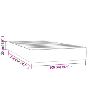 Saltea cu arcuri buzunar, fermitate medie, crem, 100x200x20 cm, piele ecologică - WOODBB3232