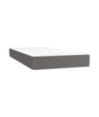Saltea cu arcuri buzunar, fermitate medie, gri, 100x200x20 cm, piele ecologică - WOODBB3234