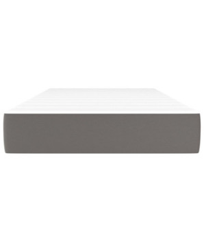 Saltea cu arcuri buzunar, fermitate medie, gri, 100x200x20 cm, piele ecologică - WOODBB3234
