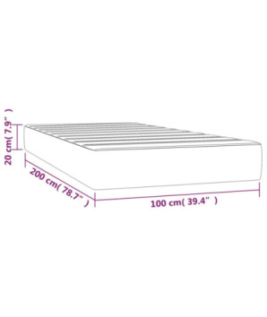 Saltea cu arcuri buzunar, fermitate medie, gri, 100x200x20 cm, piele ecologică - WOODBB3234
