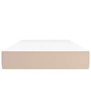 Saltea cu arcuri buzunar, fermitate medie, cappuccino, 100x200x20 cm, piele eco - WOODBB3235