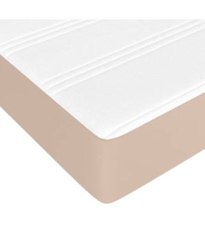 Saltea cu arcuri buzunar, fermitate medie, cappuccino, 100x200x20 cm, piele eco - WOODBB3235
