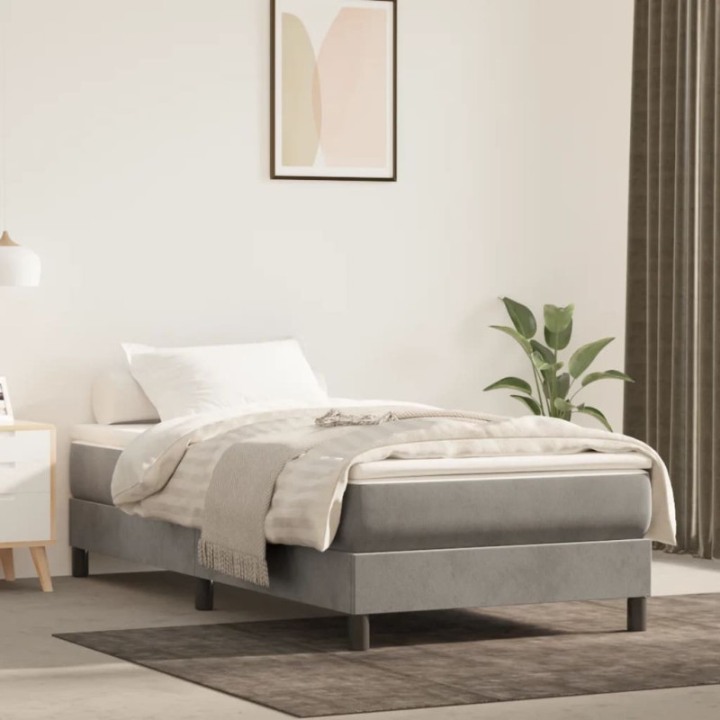 Saltea cu arcuri buzunar, fermitate medie, gri deschis, 100x200x20 cm, catifea - WOODBB3236 Saltea cu arcuri buzunar, fermitate medie, gri deschis, 100x200x20 cm, catifea - WOODBB3236