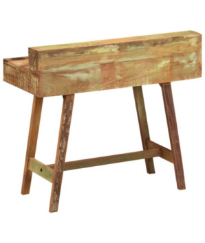 Masă birou aspect vintage, din lemn masiv reciclat, cu 2 sertare, handmade