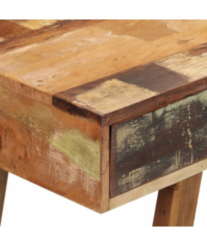 Masă birou aspect vintage, din lemn masiv reciclat, cu 2 sertare, handmade
