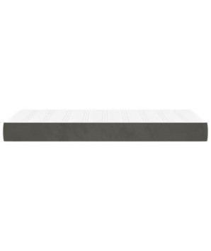 Saltea cu arcuri buzunar, fermitate medie, gri închis, 100x200x20 cm, catifea - WOODBB3237