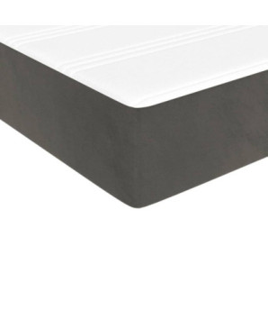 Saltea cu arcuri buzunar, fermitate medie, gri închis, 100x200x20 cm, catifea - WOODBB3237