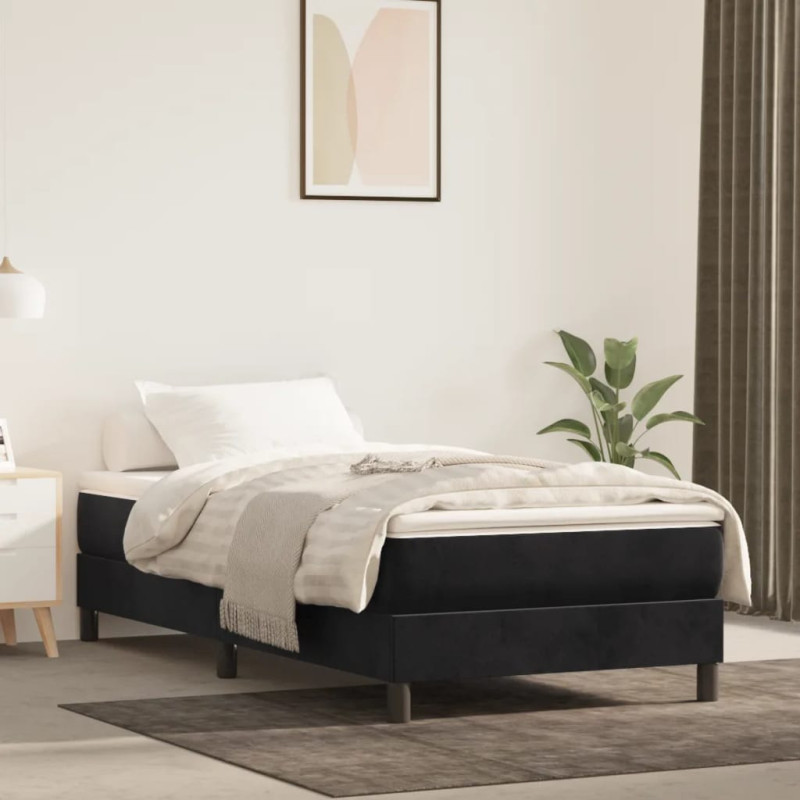 Saltea cu arcuri buzunar, fermitate medie, negru, 100x200x20 cm, catifea - WOODBB3238 Saltea cu arcuri buzunar, fermitate medie, negru, 100x200x20 cm, catifea - WOODBB3238